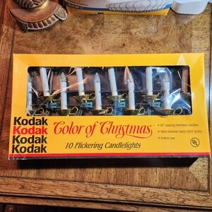 Flickering Candlelights Color of Christmas Vintage Candle Bulb String Kodak